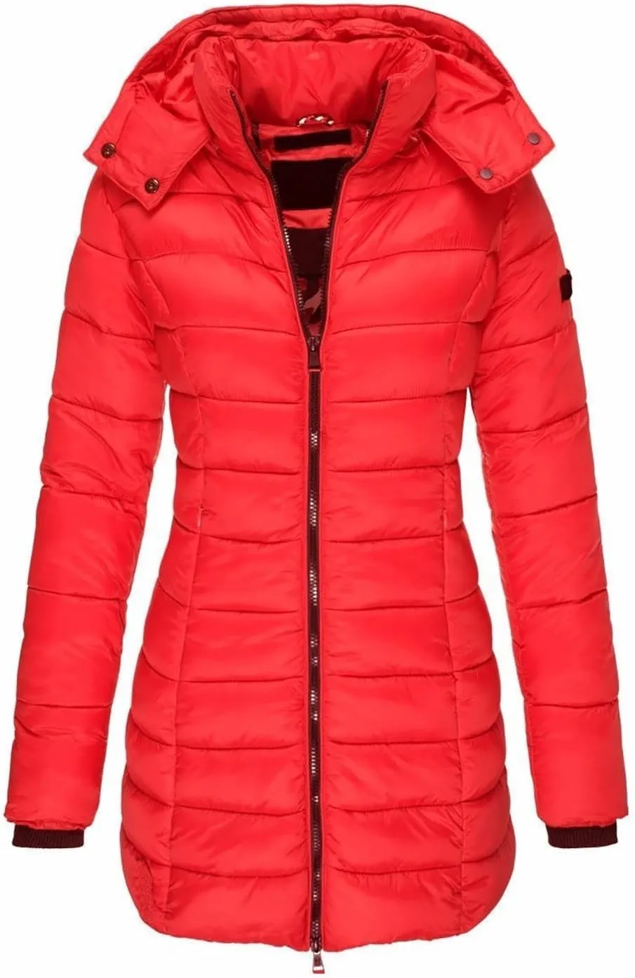 Women's Puffer Jacket 2025 Ultra Light Packable Down Coat Water-Resistant Hooded Winter Long Coat Zip Up Outerwear