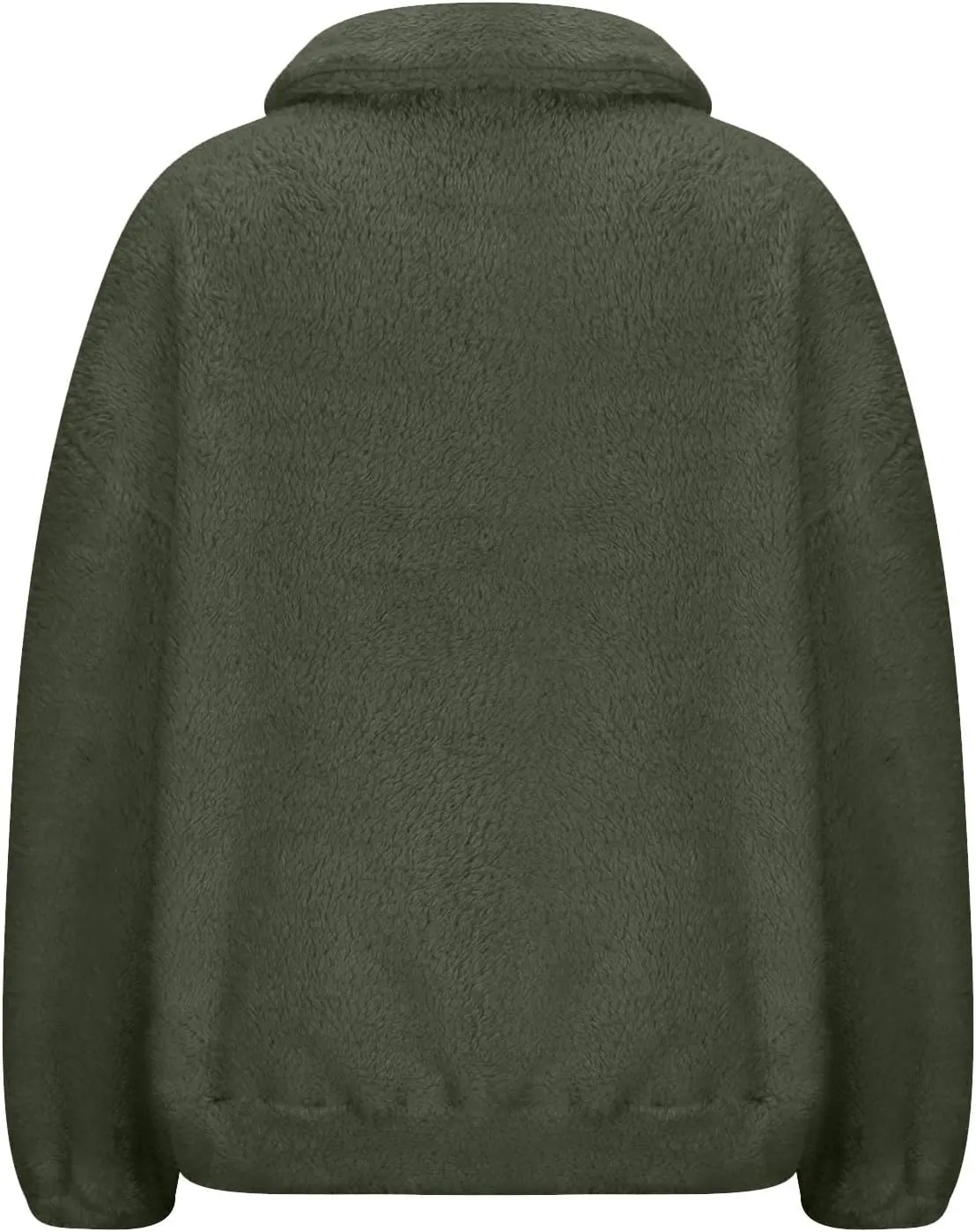 Womens Sherpa Half Zip Sweatshirts Casual Solid Polar Fleece Cropped Pullover Top Fuzzy Winter Jackets with Pockets