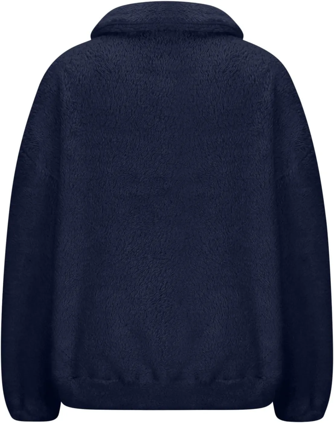 Womens Sherpa Half Zip Sweatshirts Casual Solid Polar Fleece Cropped Pullover Top Fuzzy Winter Jackets with Pockets