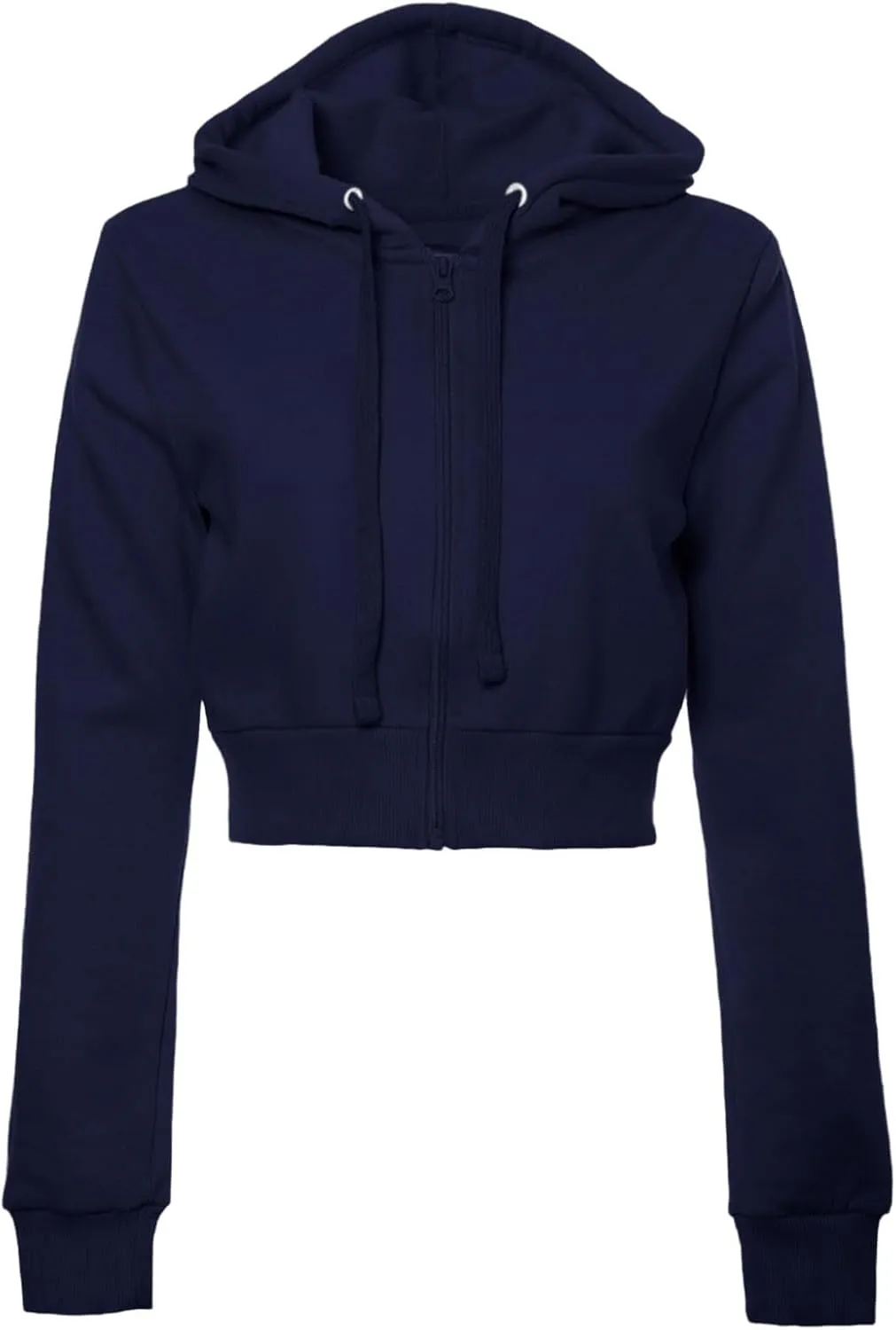 Women's Solid Fleece Long Sleeve Zip Up Crop Hoodie Jacket 2024 Fall Trendy Cropped Hoodie Sweatshirts Preppy Clothes