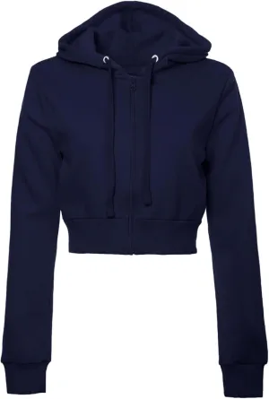Women's Solid Fleece Long Sleeve Zip Up Crop Hoodie Jacket 2024 Fall Trendy Cropped Hoodie Sweatshirts Preppy Clothes