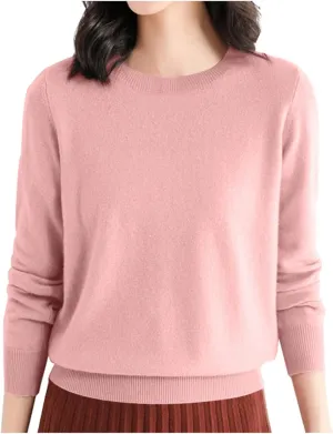 Women's Sweaters Cable Knit Crewneck Solid Color Long Sleeve Casual Soft Loose Fit Jumper Tops