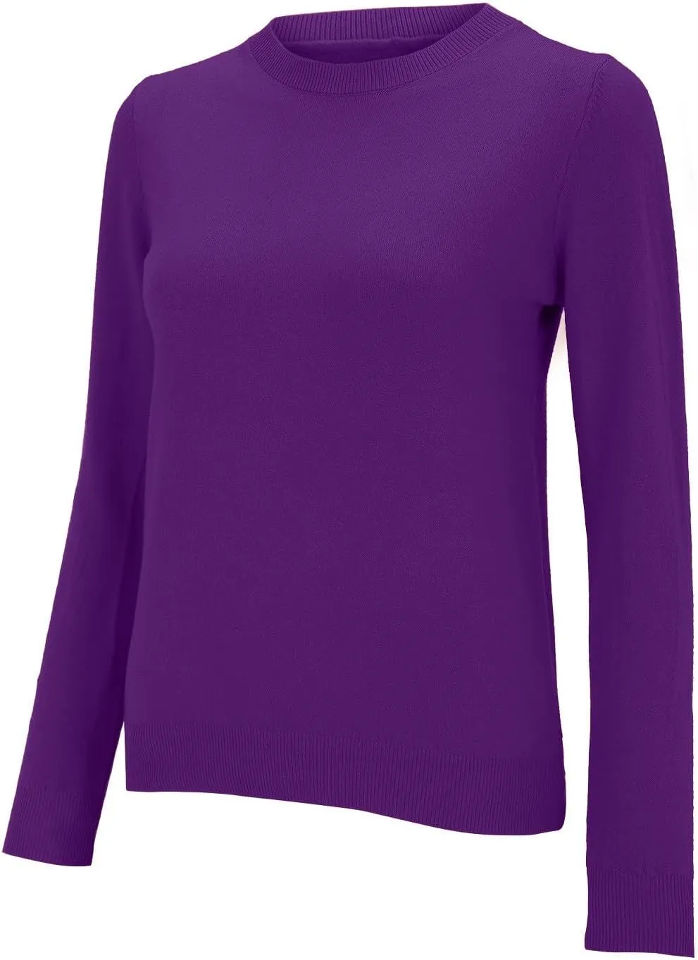 Womens Sweaters Knit Thermal Long Sleeve Pullover Crewneck Sweatshirt Plain Color Blouse Cropped Jumper Top