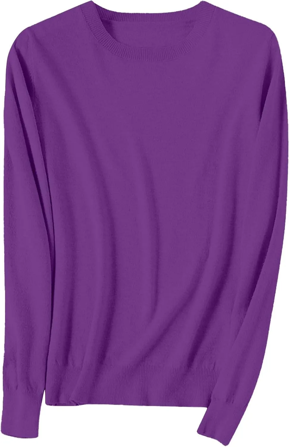 Womens Sweaters Knit Thermal Long Sleeve Pullover Crewneck Sweatshirt Plain Color Blouse Cropped Jumper Top