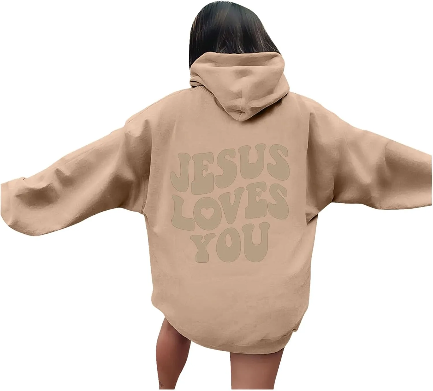 Women's Sweatshirt Plus Size Casual Jesus Letter Print Pullover Sweaters for Women Y2k Hoodies for Women Plus Size