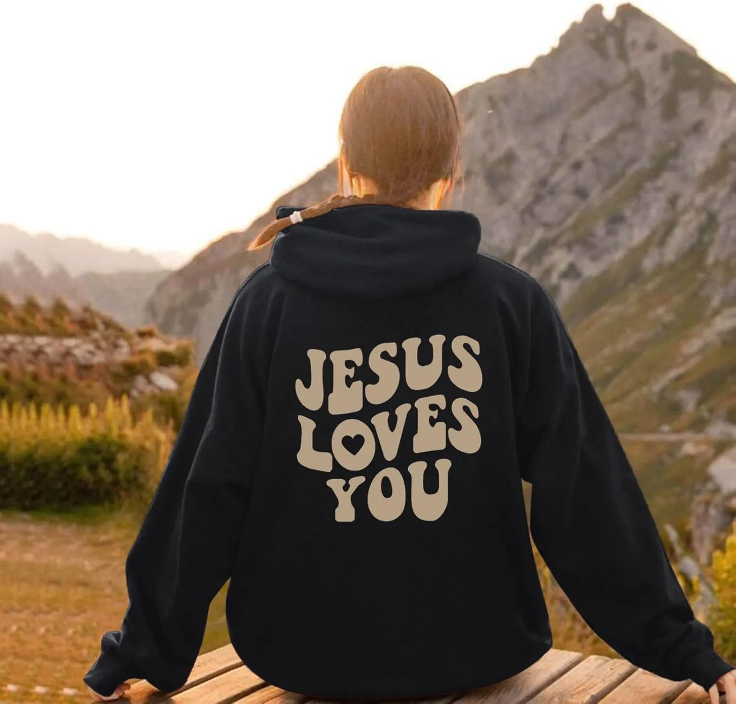 Women's Sweatshirt Plus Size Casual Jesus Letter Print Pullover Sweaters for Women Y2k Hoodies for Women Plus Size