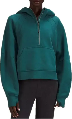 Womens Sweatshirts Half Zip Cropped Pullover Fleece Quarter Zipper Hoodies Fall Outfits Winter Clothes Y2k Clothes