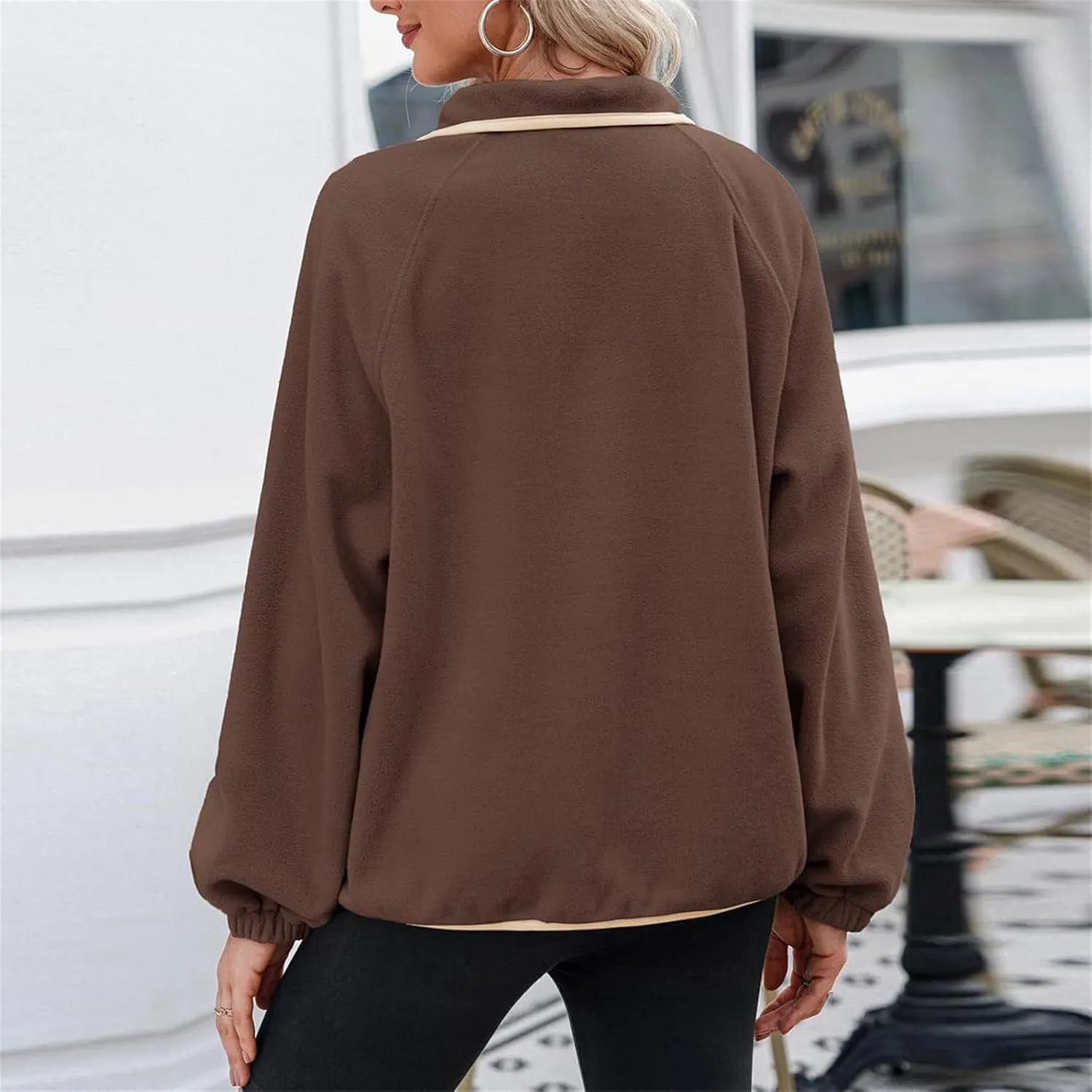 Womens Sweatshirts with Pockets Half Zip Cropped Pullover Fleece Quarter Zipper Hoodies Fall outfits Clothes Trendy