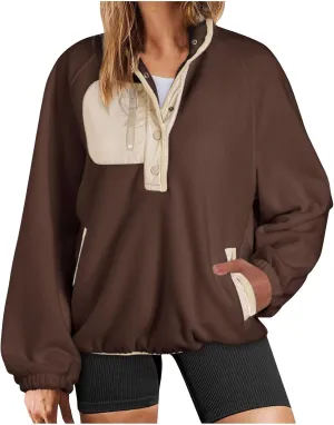 Womens Sweatshirts with Pockets Half Zip Cropped Pullover Fleece Quarter Zipper Hoodies Fall outfits Clothes Trendy