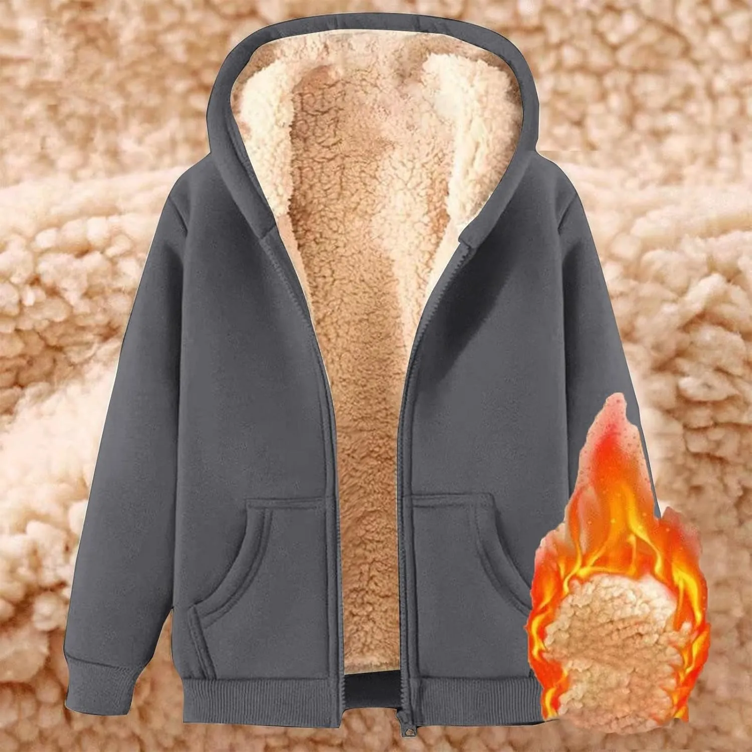 Womens Trench Coat Elegant Plain Warm Transition Coat Winter Jacket Long Sleeve Oversized Bohemian Jackets Casual