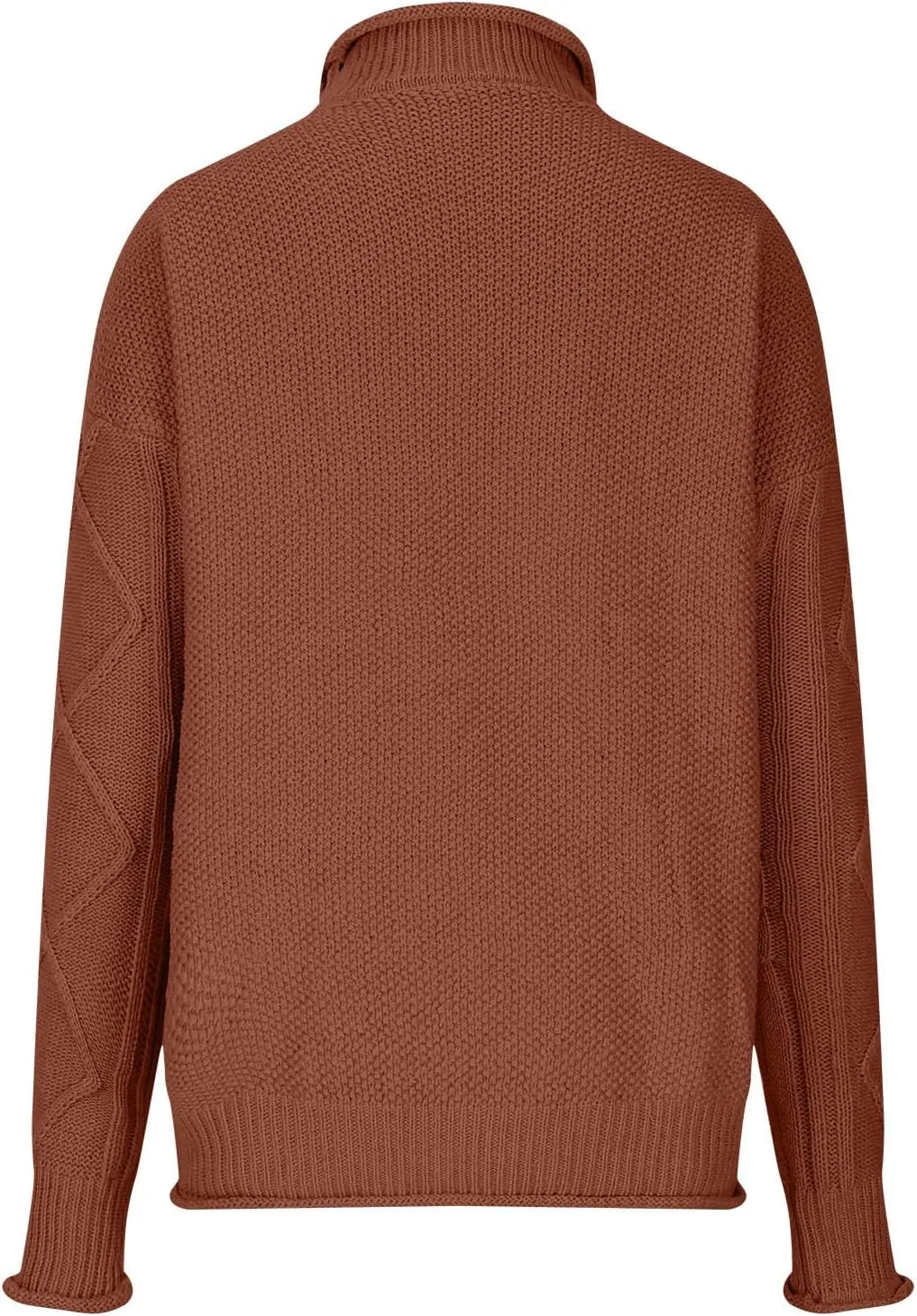 Women's Turtleneck Long Sleeve Loose Oversized Chunky Knitted Pullover Sweater Jumper Tops Fall Casual Solid Sweaters
