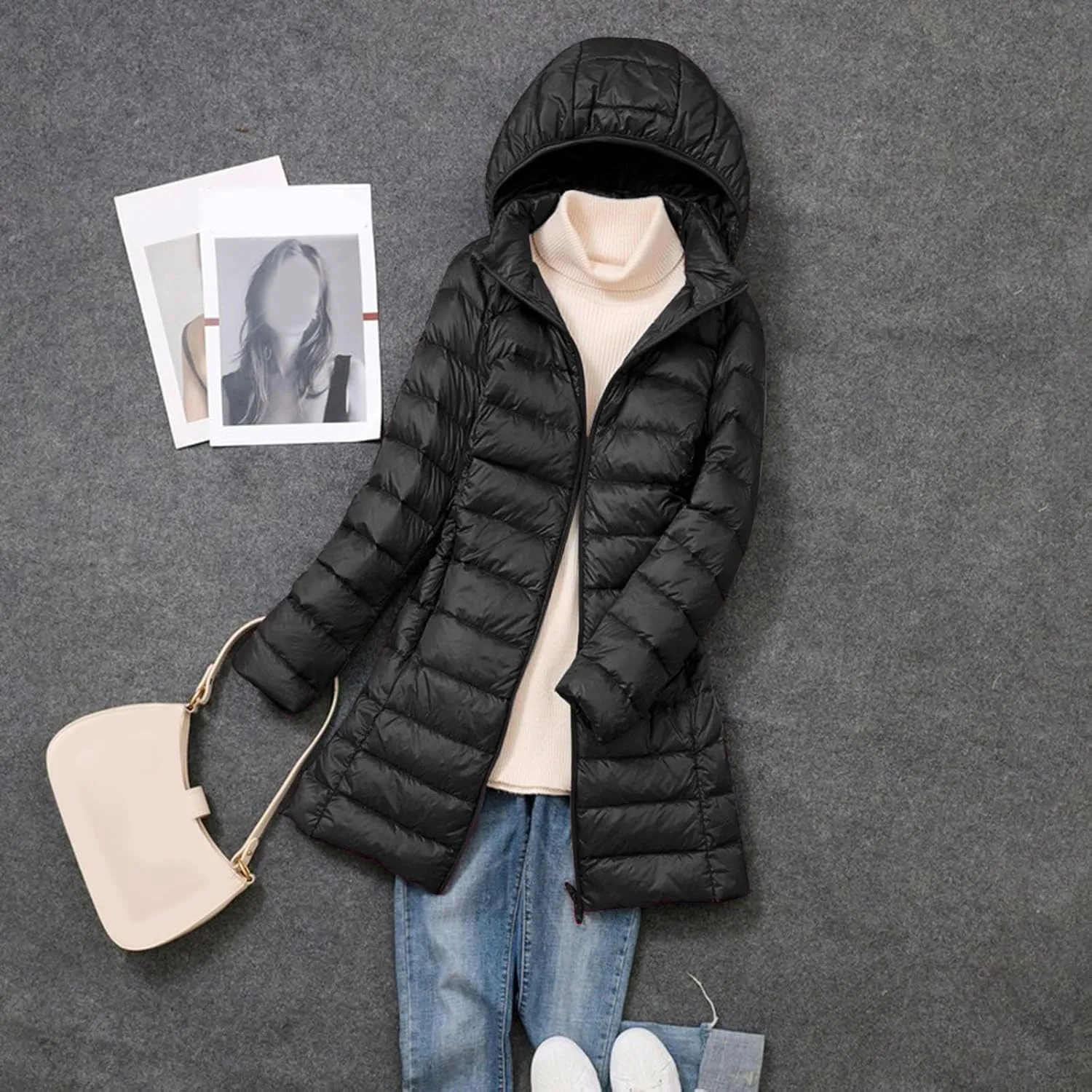 Women's Water Resistant Long Winter Coat Down Jacket Warm Puffer Jacket Parka Padded Coat Winter Outerwear