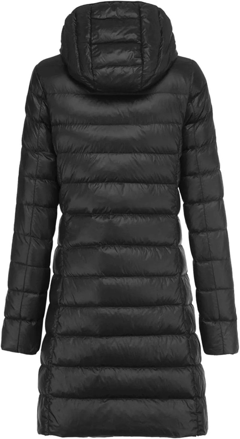 Women's Water Resistant Long Winter Coat Down Jacket Warm Puffer Jacket Parka Padded Coat Winter Outerwear