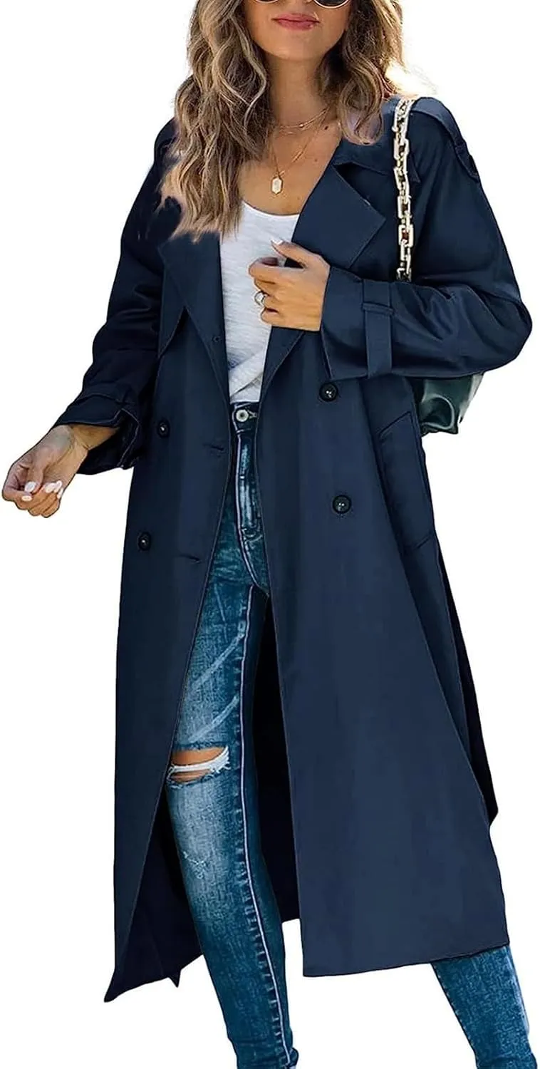 Womens Waterproow Trench Coat Winter Womens Jacket Lapel Slim Women'S Coat Fall Fashion Oversized Womens Winter