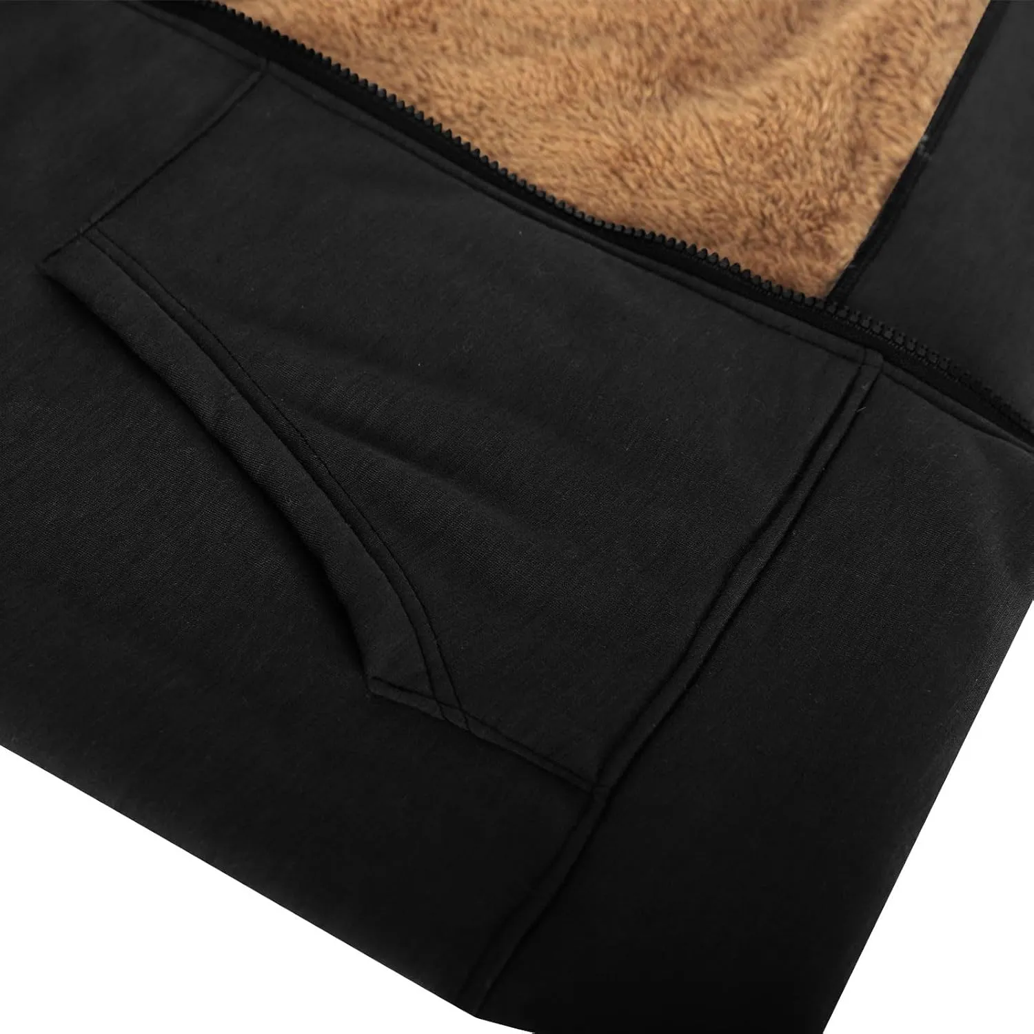 Womens Winter Coats Sherpa Lined Black Hoodie Cozy Fleece Jacket Zip Up Sweatshirts Winter Warm Fluffy Hooded Outerwear