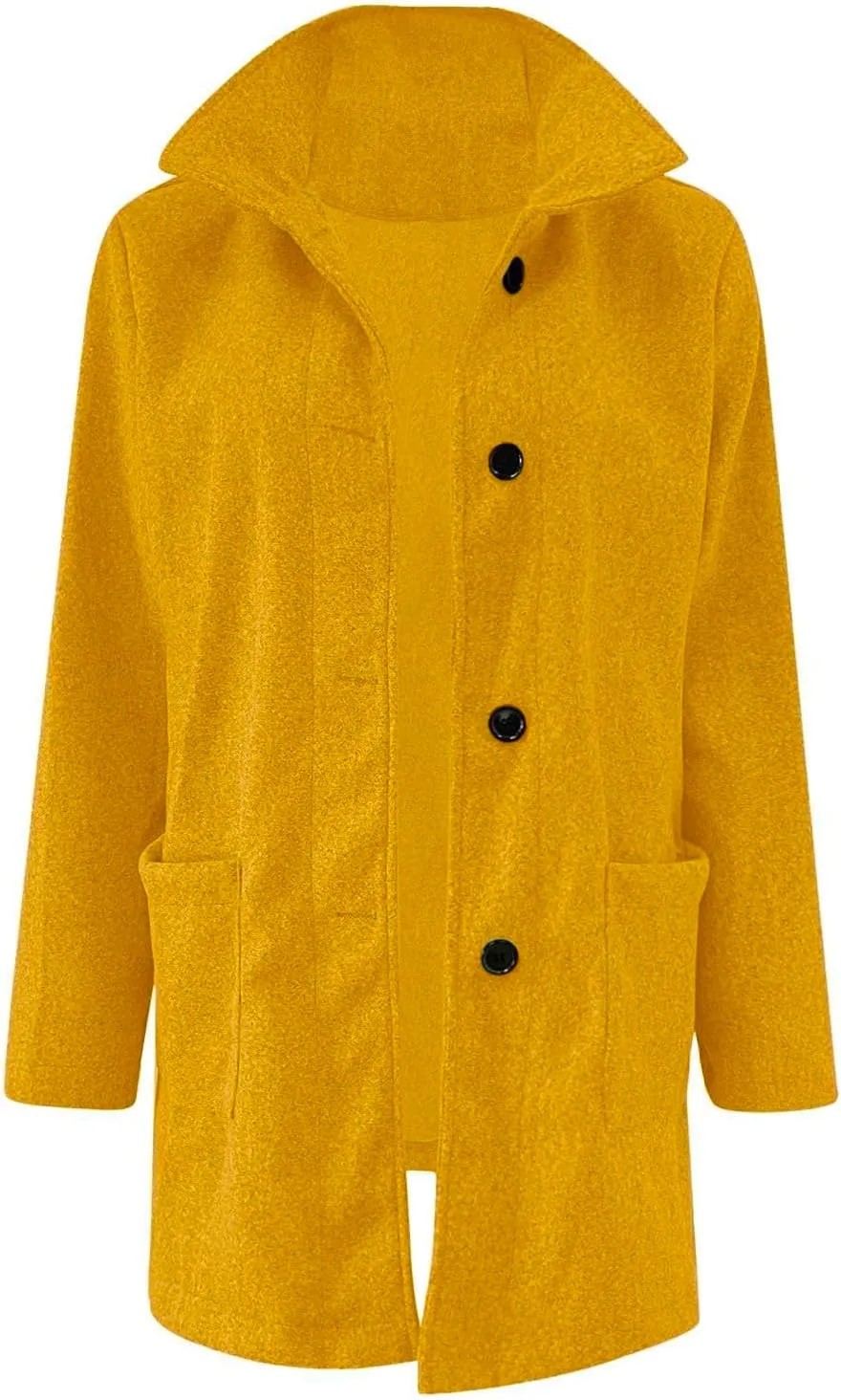 Womens Winter Long Pea Coats Wool Blend Peacoat Thicken Blazer Stand Collar Single Breasted Wool Coats 2024