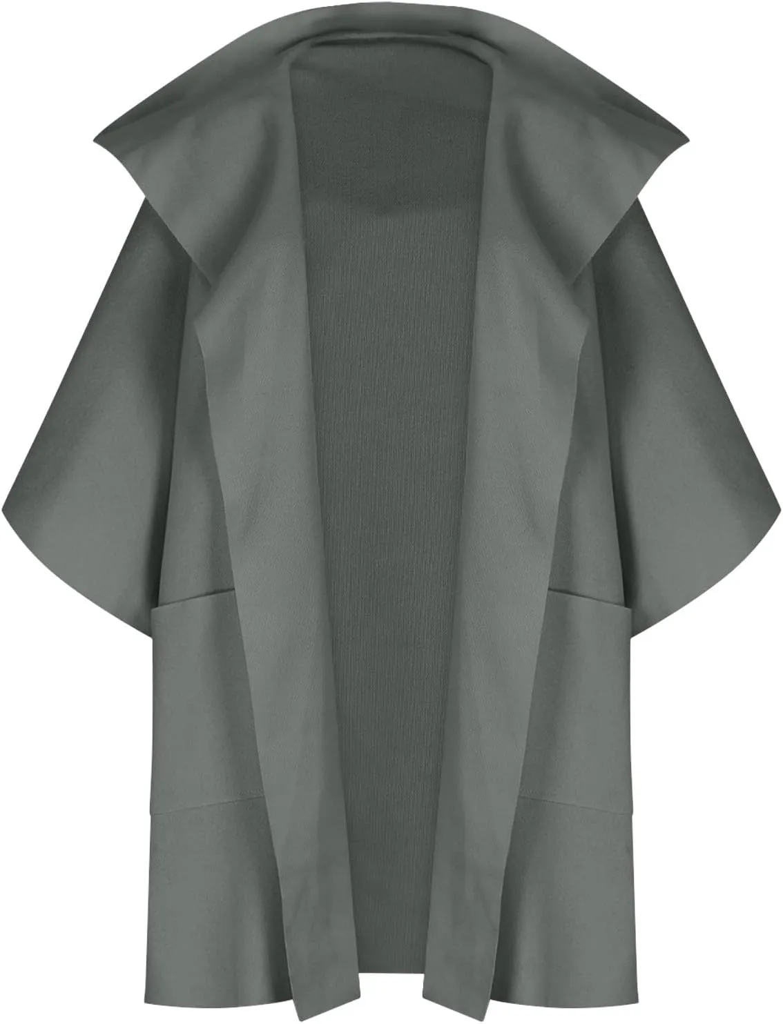 Womens Winter Trench Coat Oversized Wool Blend Jacket Warm Thick Jacket Peacoat Plus Size Batwing Sleeve Cardigan