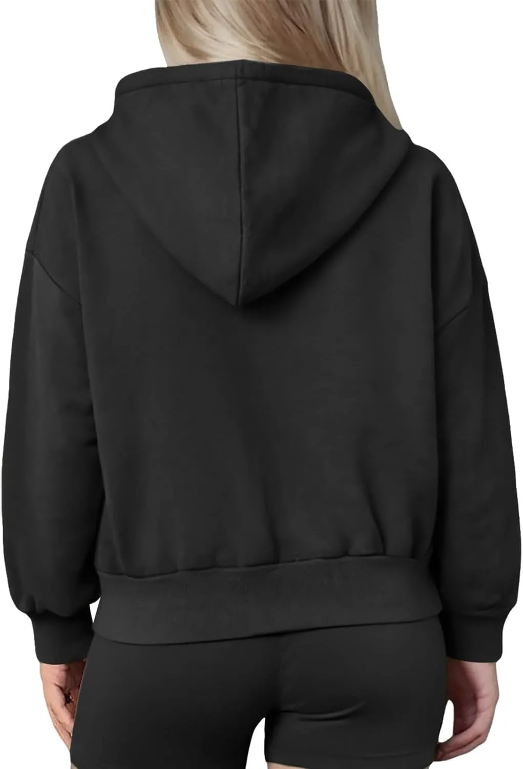 Womens Zip Up Hoodies Cropped Long Sleeve Sweatshirt Fleece Y2k Hooded Jacket 2024 Trendy Fall Winter Clothes
