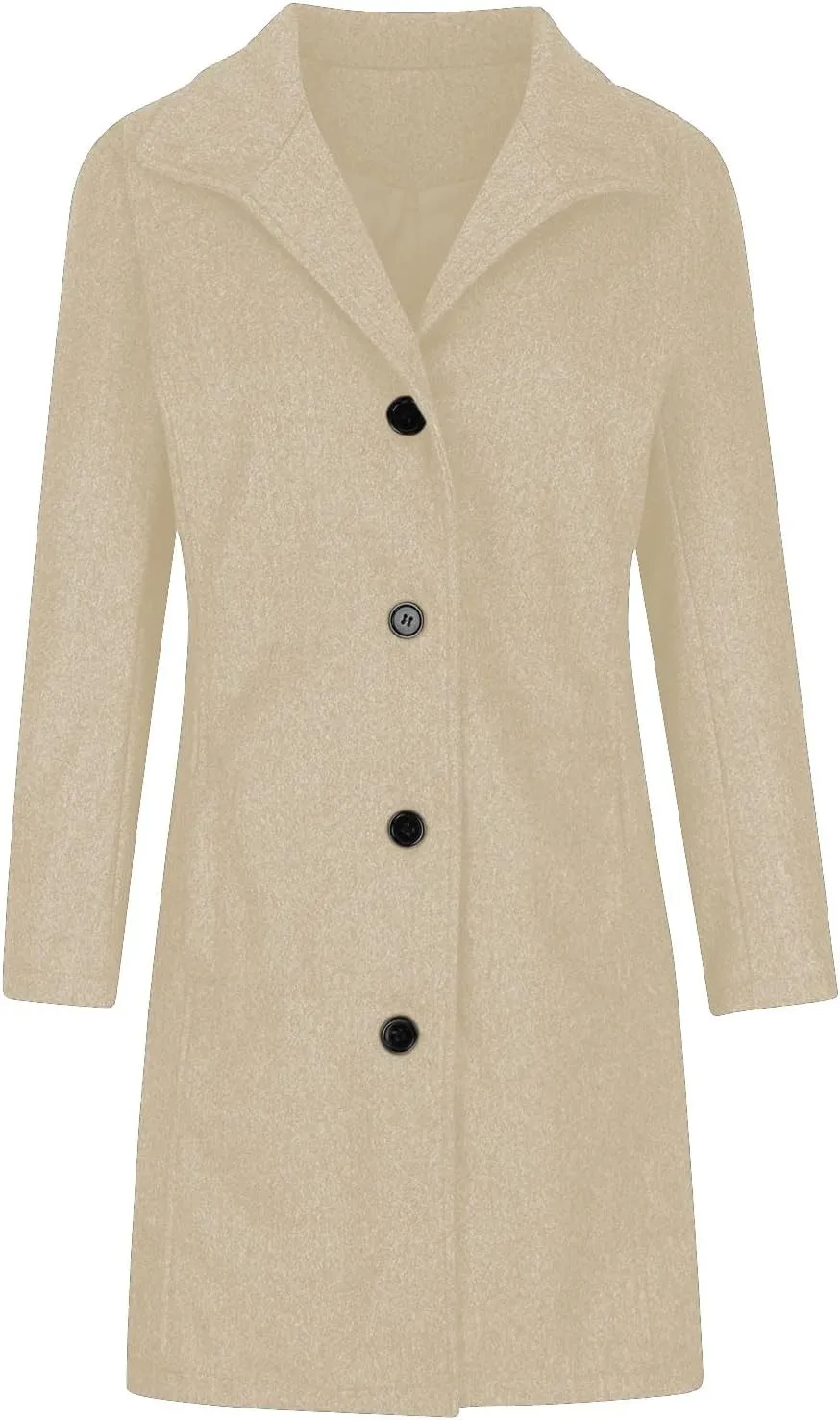 Wool Blend Coat for Women 2024 Single Breasted Peacoat Plus Size Trench Coats Tops Long Winter Cardigan with Pockets