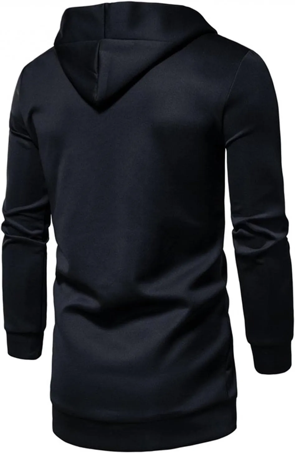 WUAI-Men Casual Kimono Cardigan Jacket Open Front Draped Lightweight Longline Hooded Cardigans Sweater Coat with Pockets