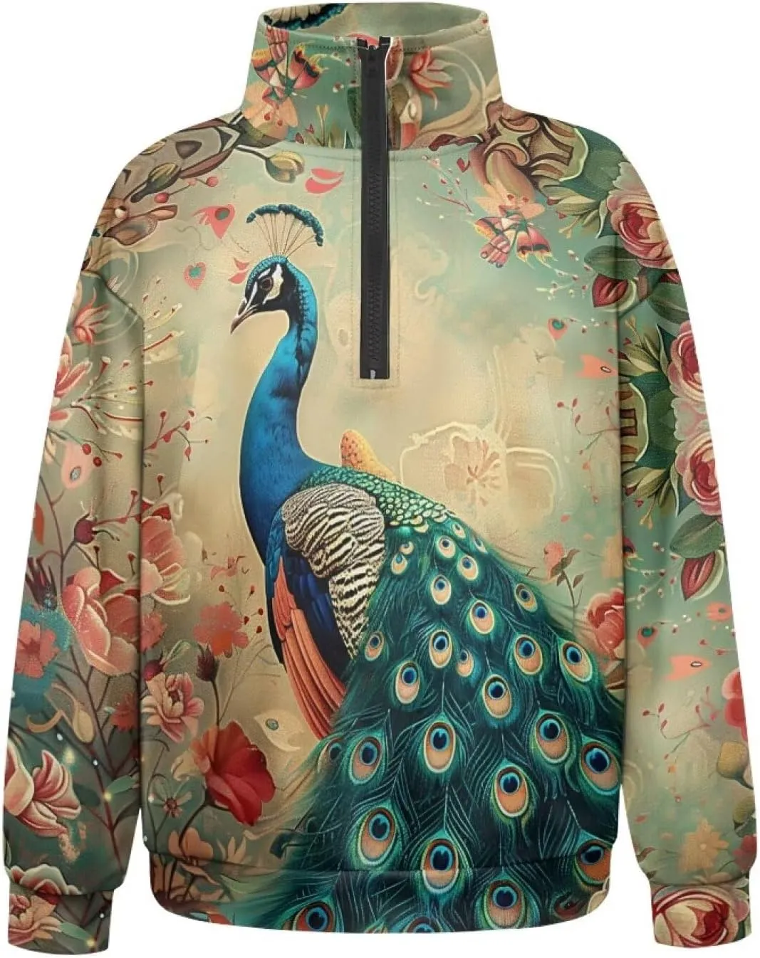YEXIATODO Oversized Quarter Zip Sweatshirt Women Half Zip Hoodies S-3XL