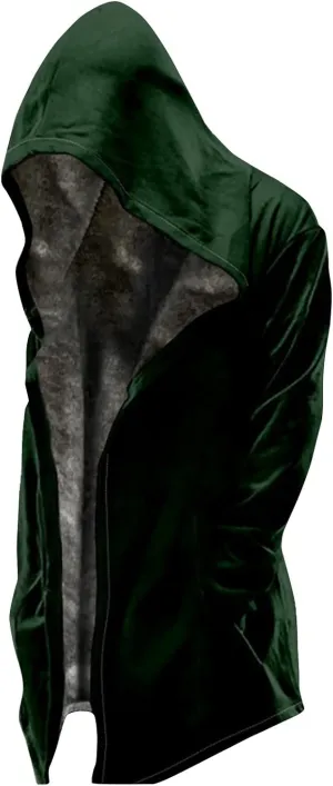 Ymosrh Men's Long Jacket Casual Sherpa Lined Hooed Thick Fleece Hoodie Jackets Winter Warm Coats Work Jacket, S-8XL