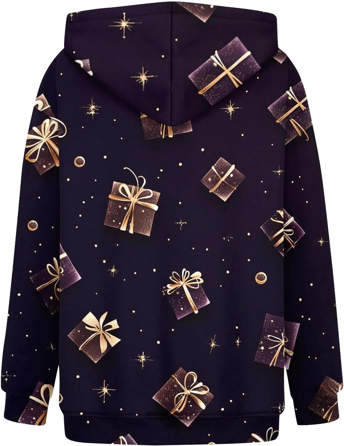 ZEFOTIM Sherpa Lined Hoodies for Women Cute Party Pullover Cozy Pullovers Lightweight Holiday Long Sleeve Sweatshirt