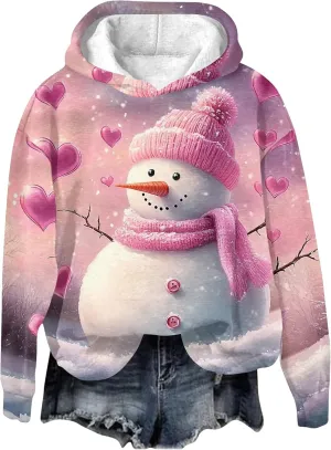 ZEFOTIM Sherpa Lined Hoodies for Women Cute Party Pullover Cozy Pullovers Lightweight Holiday Long Sleeve Sweatshirt