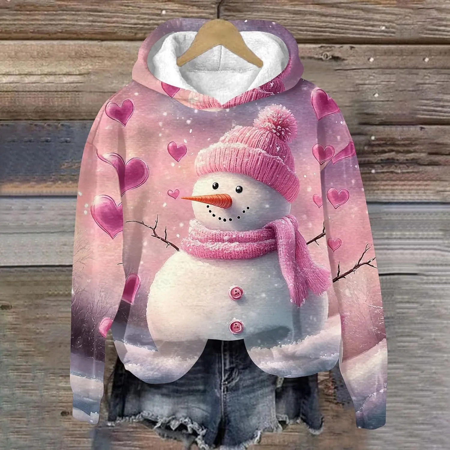 ZEFOTIM Sherpa Lined Hoodies for Women Cute Party Pullover Cozy Pullovers Lightweight Holiday Long Sleeve Sweatshirt