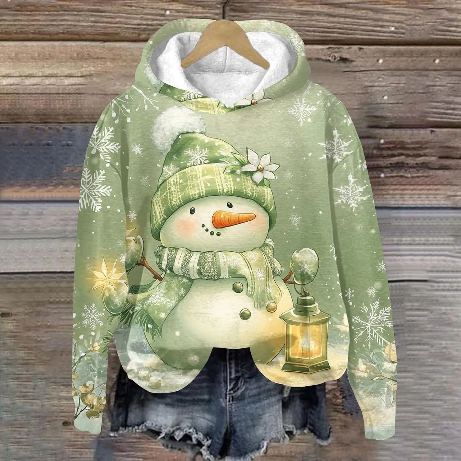 ZEFOTIM Sherpa Lined Hoodies for Women Cute Party Pullover Cozy Pullovers Lightweight Holiday Long Sleeve Sweatshirt