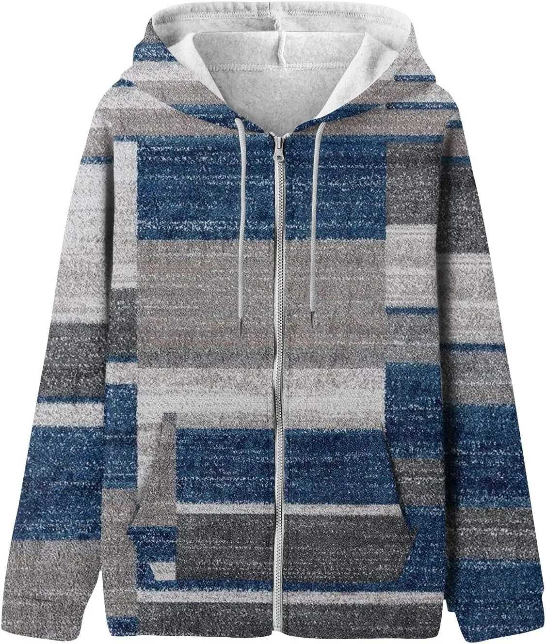 Zip Up Hoodies, Long Sleeve Oversized Full-zip Hoodie Sweatshirts Y2K Jacket Pockets Fall Fashion Clothes