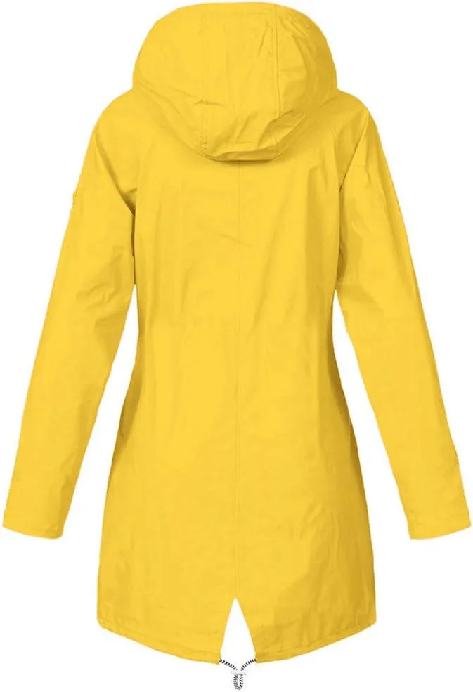 ZYXTIM Women Lightweight Waterproof Raincoat Oversize Utility Pocketed Casual Hooded Raincoat Outerwear Fall Clothes Outfits