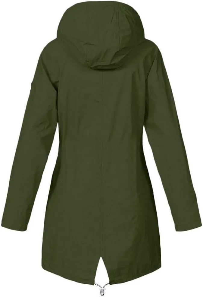 ZYXTIM Women Lightweight Waterproof Raincoat Oversize Utility Pocketed Casual Hooded Raincoat Outerwear Fall Clothes Outfits